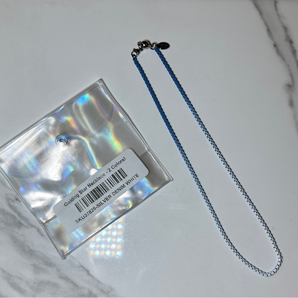 BAR by Alexa Rae Guiding Star Necklace -SILVER DENIM WHITE